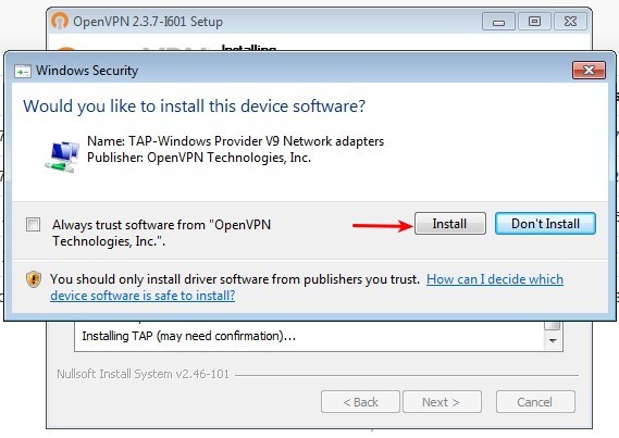 Install TAP drivers