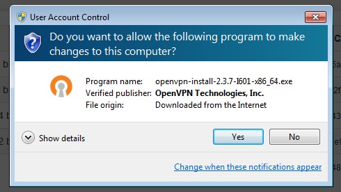 OpenVPN indítása