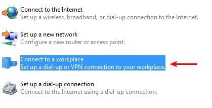 Connect to (PPTP) workplace